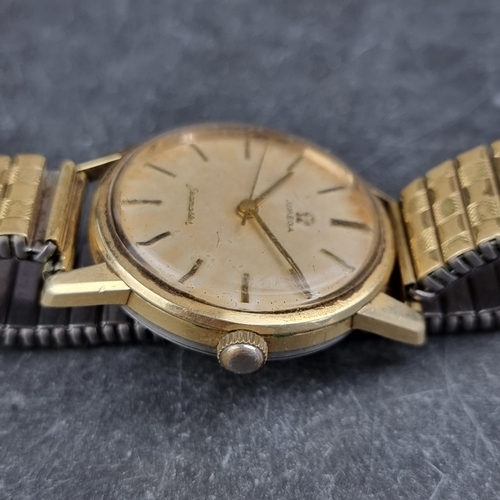 27 - A 1961 Omega 'Seamaster' gold plated manual wind wristwatch, 35mm, Ref. 14390-61-SC, Cal. 285, on la... 