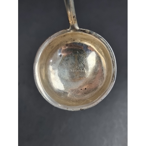 A Victorian silver and baleen toddy ladle, maker's marks rubbed, 21cm.