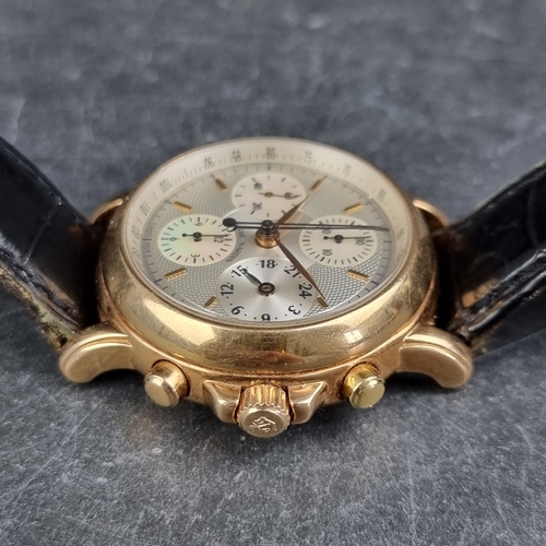 7 - A 1990s Ulysse Nardin 'Berlin Chronosplit' 18ct gold rattrapante chronograph wristwatch, 39mm, limit... 