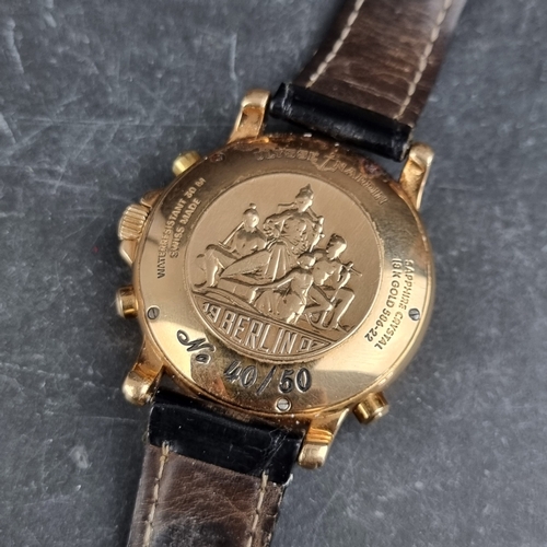 7 - A 1990s Ulysse Nardin 'Berlin Chronosplit' 18ct gold rattrapante chronograph wristwatch, 39mm, limit... 