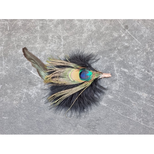 A collection of fans, to include a feather example; together with other ...