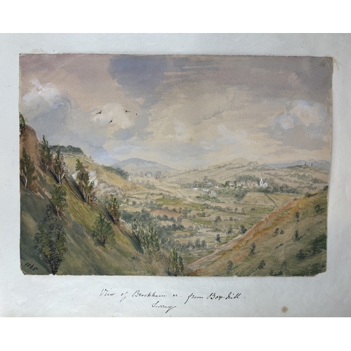 1 - ROUPELL FAMILY: a large watercolour album circa 1850-70, approx 50 watercolours and sketches, corner... 