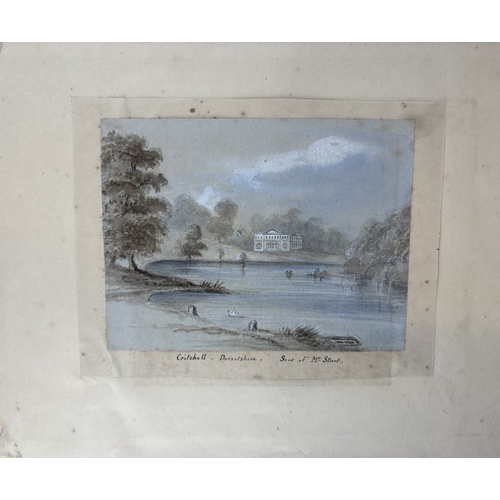 1 - ROUPELL FAMILY: a large watercolour album circa 1850-70, approx 50 watercolours and sketches, corner... 