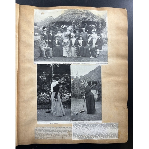 13 - LADIES' CROQUET: a late 19thc scrap album detailing the career of Mrs Verney Lovatt Cameron as an ac... 