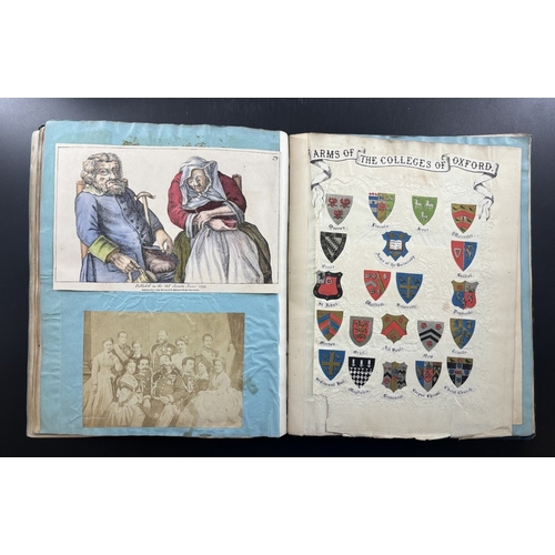 18 - SCRAP ALBUMS: a group of three 19th century albums, each filled with diverse array of printed scraps... 