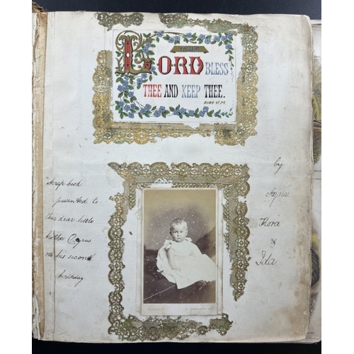 18 - SCRAP ALBUMS: a group of three 19th century albums, each filled with diverse array of printed scraps... 