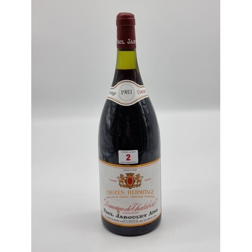 2 - A 150cl magnum bottle of Crozes Hermitage Domaine Thalabert, 1983, Paul Jaboulet Aine. (1)... 