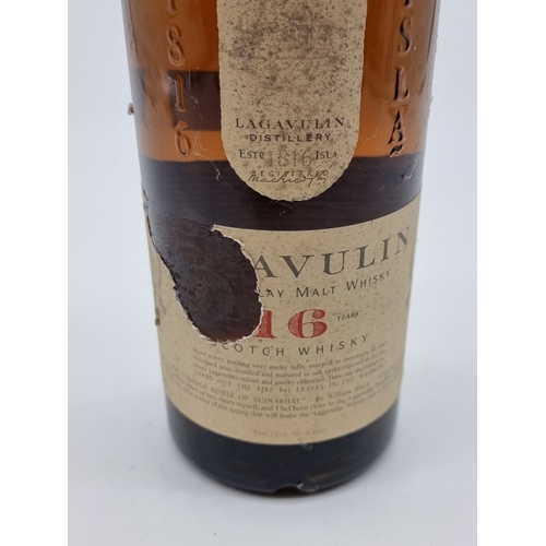 45 - A 70cl bottle of Lagavulin 16 Year Old Whisky, (label torn).