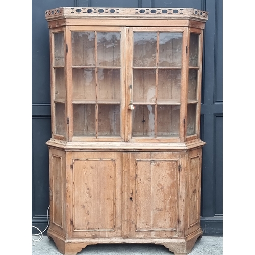 1000 - An antique pine bookcase, 143cm wide.