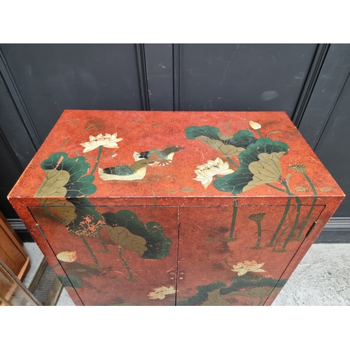 1004 - A Chinoiserie style side cabinet, 76cm wide.