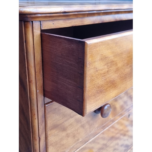 1023 - A Victorian satin birch chest of drawers, 107.5cm wide.