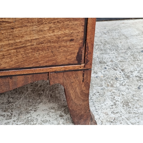 1028 - A Regency mahogany and ebony strung chest of drawers, 98cm wide.