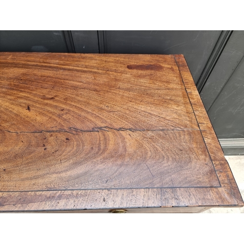 1028 - A Regency mahogany and ebony strung chest of drawers, 98cm wide.