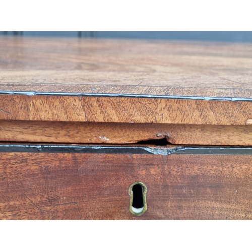 1028 - A Regency mahogany and ebony strung chest of drawers, 98cm wide.