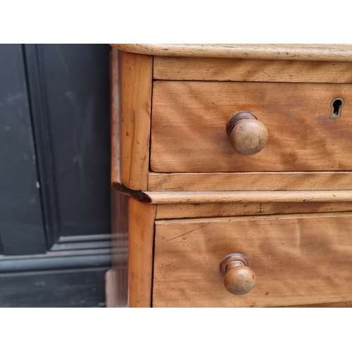 1034 - A Victorian satin birch pedestal desk, 120.5cm wide.