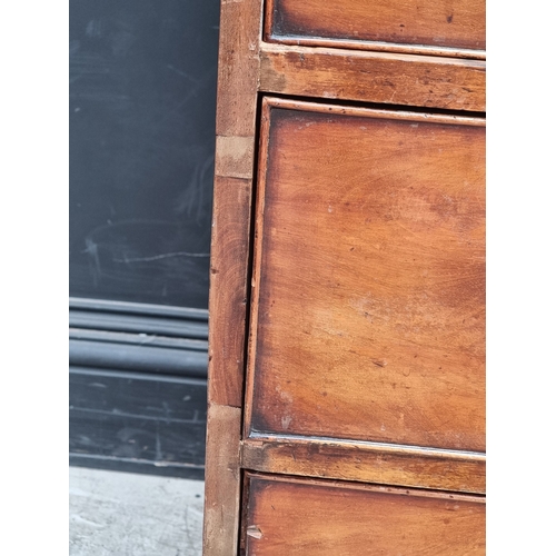 1035 - A Victorian mahogany chest of drawers, with bone inset knob handles, 92cm wide.