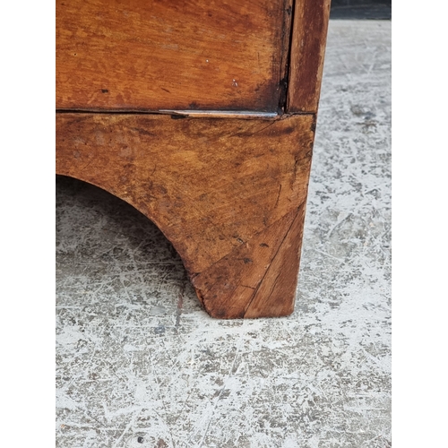 1035 - A Victorian mahogany chest of drawers, with bone inset knob handles, 92cm wide.