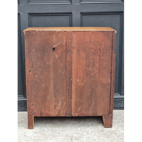 1035 - A Victorian mahogany chest of drawers, with bone inset knob handles, 92cm wide.