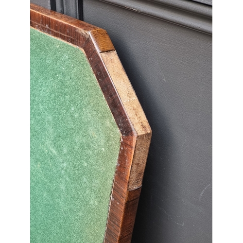1037 - A Regency rosewood, faux grained and satinwood crossbanded pedestal card table, with brass mounts, 9... 