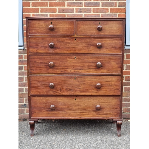 1046 - A large George III mahogany chest of drawers, in two parts, (probably on later feet), 113cm wide.... 