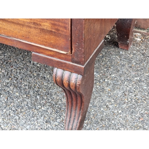 1046 - A large George III mahogany chest of drawers, in two parts, (probably on later feet), 113cm wide.... 