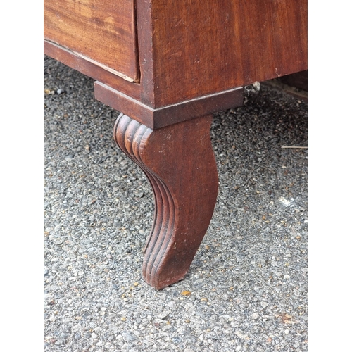 1046 - A large George III mahogany chest of drawers, in two parts, (probably on later feet), 113cm wide.... 