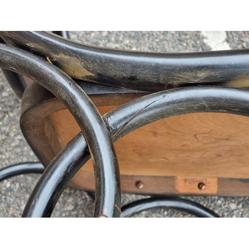 1053 - A rare Art Nouveau bentwood rocking chair, labelled 'Fischel'.