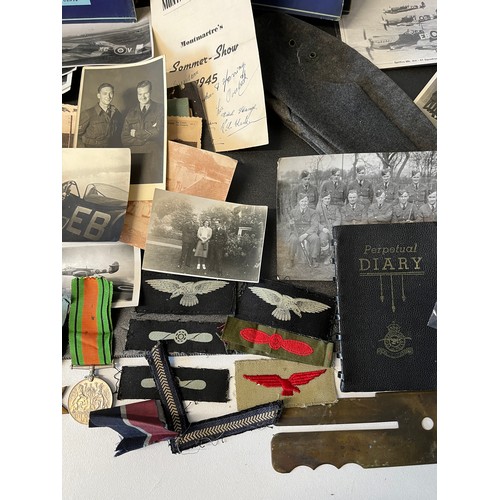 480 - A Large qty of WW2 RAF items relating to a RAF Officer namesd B Roberts (1271859) to inc real photos... 