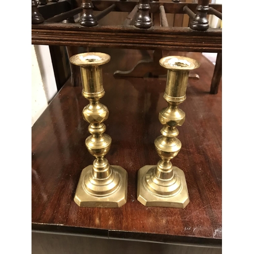 165 - 3 x Pairs of vintage brass candle sticks