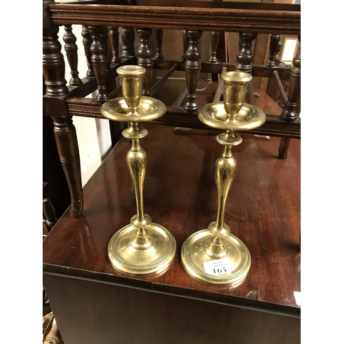 165 - 3 x Pairs of vintage brass candle sticks