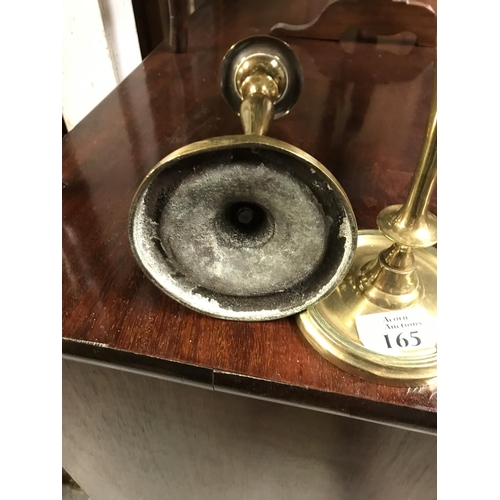 165 - 3 x Pairs of vintage brass candle sticks