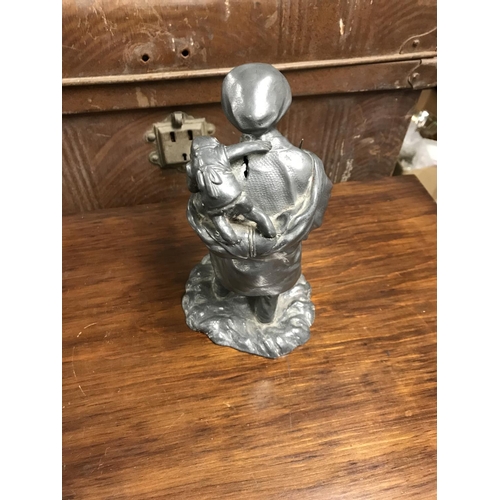 496 - Charming metal oriental figure - does have imperfections