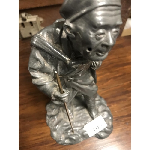 496 - Charming metal oriental figure - does have imperfections