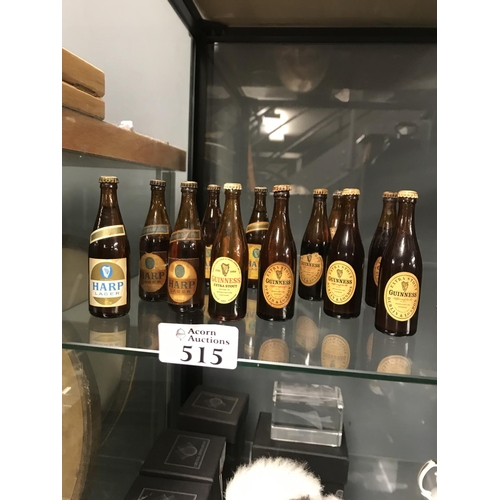515 - 12 x Miniature vintage advertising Guinness Beer bottles & others