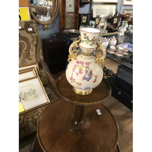 695 - Stunning Royal Worcester blush ivory double handled vase  C1890