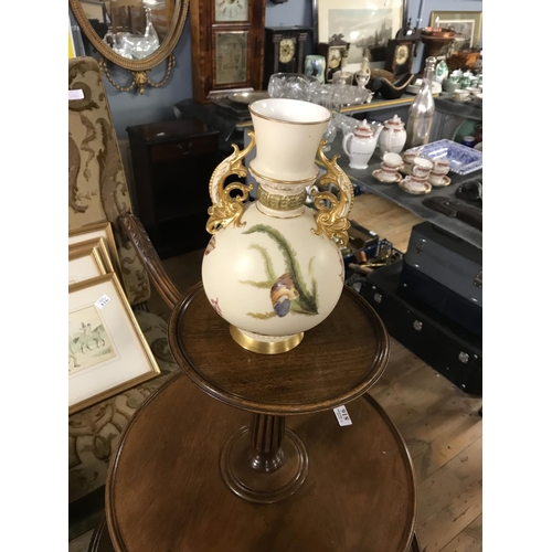 695 - Stunning Royal Worcester blush ivory double handled vase  C1890