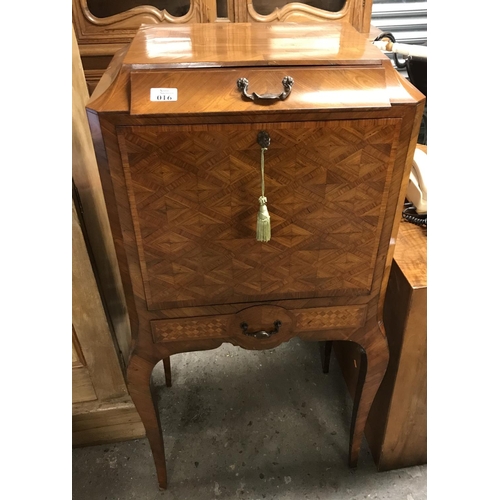 16 - Lovely inlaid cabinet with 2 drawers and opening front with drawers inside - Collection only or buye...