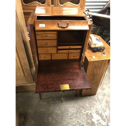 16 - Lovely inlaid cabinet with 2 drawers and opening front with drawers inside - Collection only or buye...