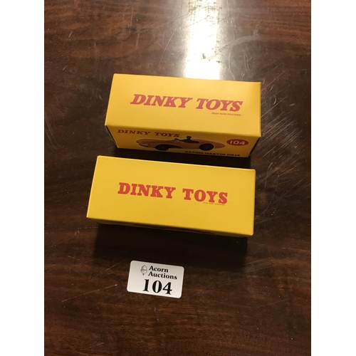 104 - 2 x Boxed repro Dinky cars