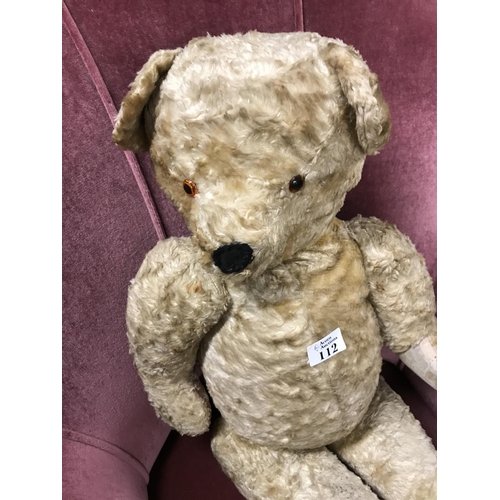 112 - Large vintage jointed teddy bear