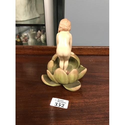 352 - Stunning Royal Dux Nude lady figure in a Water Lilly