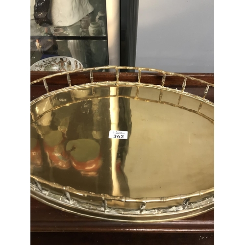 362 - Large brass gallery tray