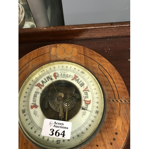 364 - Vintage inlaid circular barrometer