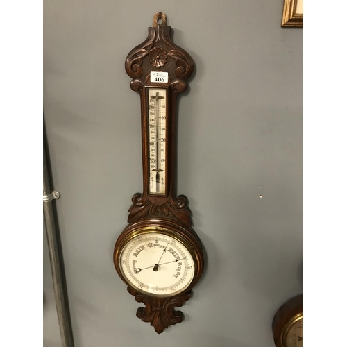 406 - Ornate wall hanging barrometer