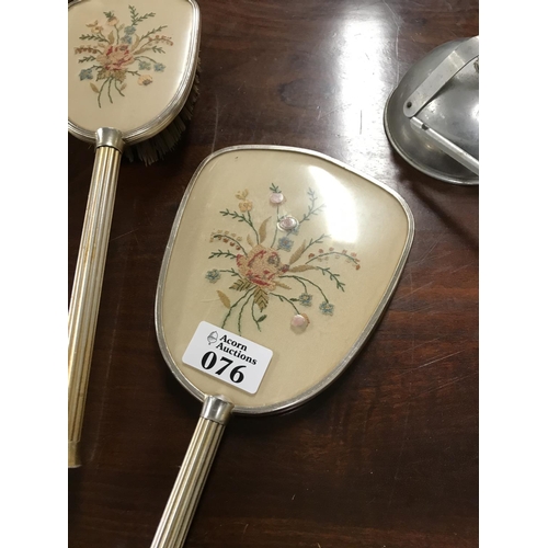 76 - Qty of vintage vanity hand mirrors and brushes