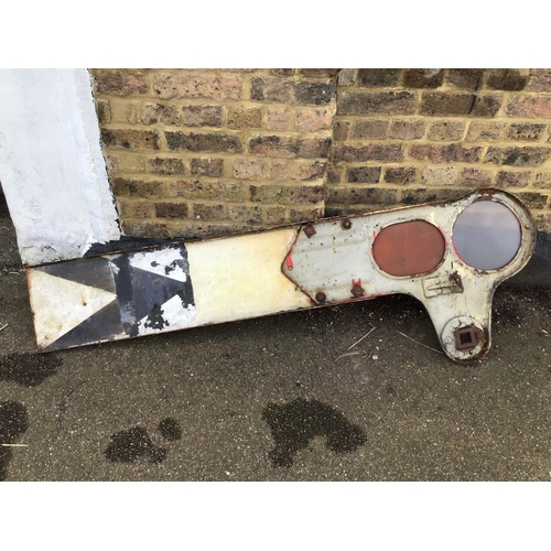 19 - Vintage heavy Semaphore Railway Signal - Max dimensions 5ft x 1ft 8 inches - COLLECTION ONLY