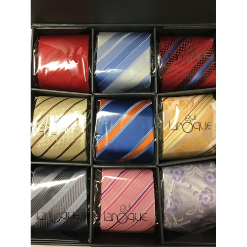 259 - Boxed set of Gui Laroque assorted gents new ties