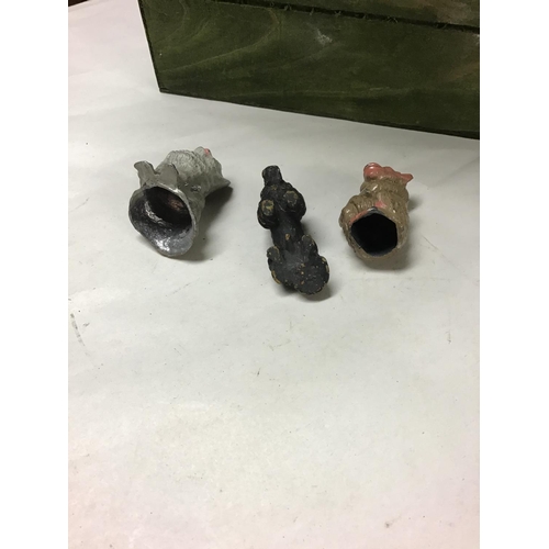 275 - 3 x Vintage small metal animals