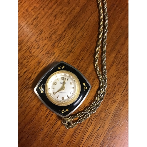 30 - Vintage ladies Smiths pendant watch with chain A/F - WATCHES & CLOCKS ARE NOT TESTED