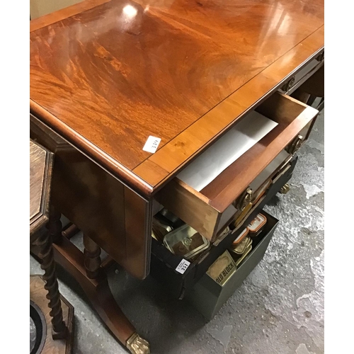 349 - 2 Drawer drop leaf hall table on casters - COLLECTION ONLY